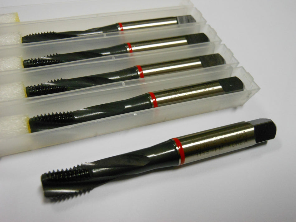 Spiral Flute Taps 5/16-24 GH3 3FL HSS-PM Red Ring UNF (5 Pcs)