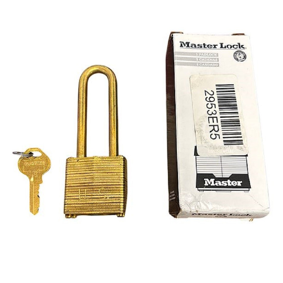 Master Lock 5340-00-682-1645 1-9/16" x 2-5/8" Brass Government Padlock -