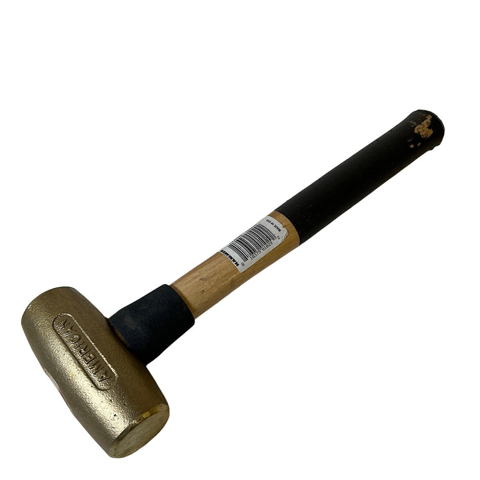 American Hammer AM4BRWG 1-5/8" 4 Lb Fixed Face Brass Head Non-Marring Hammer