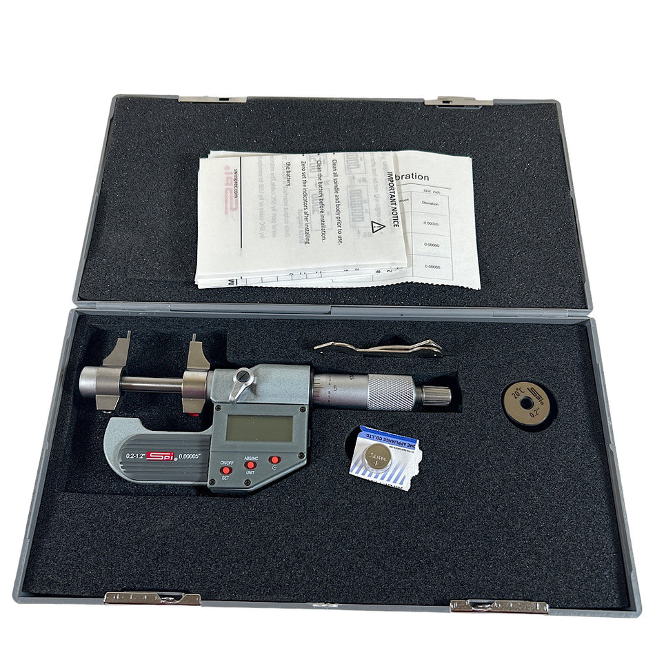 SPI 17-900-2 0.2-1.2"/5-30 mm Caliper Type Absolute Electronic Inside Micrometer