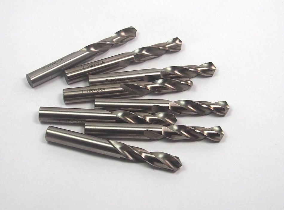 Screw Machine Drills "T" HSS 118° 1-3/4" LOC x 3-1/16" OAL USA (8 Pcs)
