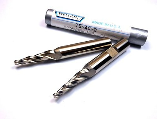 Weldon End Mills 1/8" HSS 3FL 1" LOC x 2-7/8" OAL T5-4C-2 (2 Pcs)