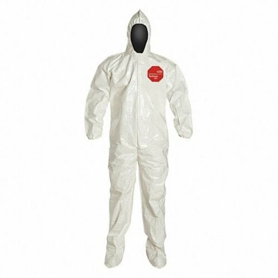 Dupont SL122BWHLG001200 L Hooded Chemical Resistant Coveralls (Pack of 12)