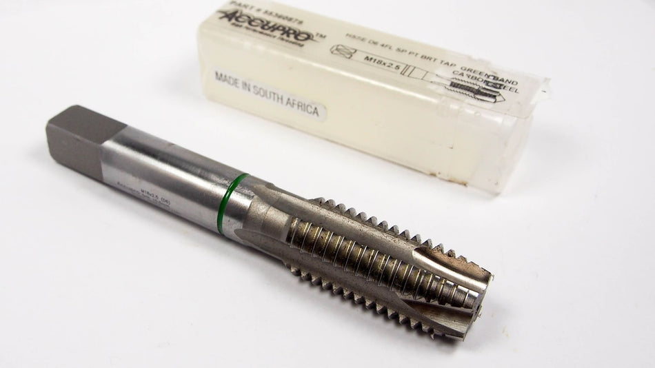 Plug Spiral Point Tap M18x2.5 D6 4FL HSSE Green Band