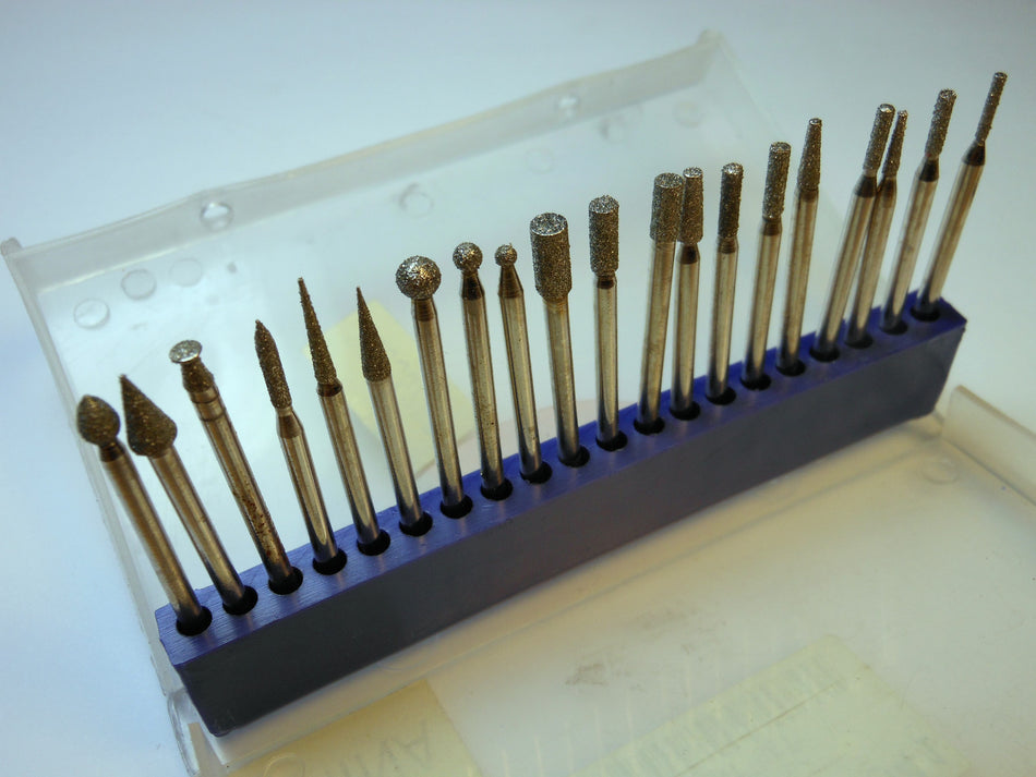 Diamond Mounted Point Kit 3/32" Shank - 20 Piece Set