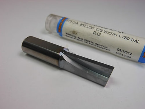 XCELIRON Carbide Single Flute Broach 0.375" x 0.850" LOC x 0.073" Wide