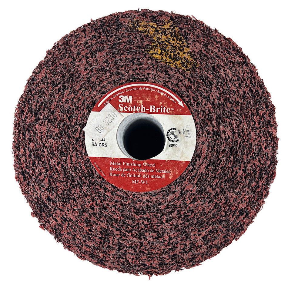3M 90207 6" x 1" 6A Coarse MF-WL Metal Finishing Deburring Wheel