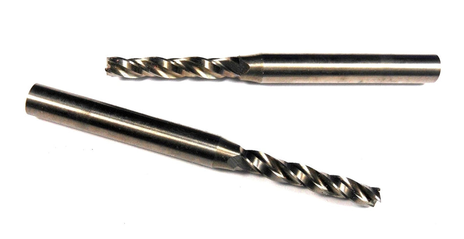 Tapered Carbide End Mills 1/8" 3FL 1/2° 3/16" x 3/4" x 2" (2 Pcs)