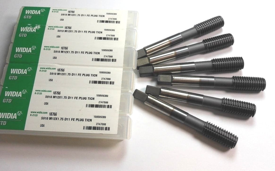Widia Thread Forming Plug Taps M12x1.75 HSS D11 TiCN 86864 (6 Pcs)