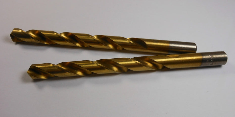 Jobber Length Drills "Y" 0.404" HSS 118° TiN 3-7/8" LOC x 5-1/4" OAL (2 Pcs)