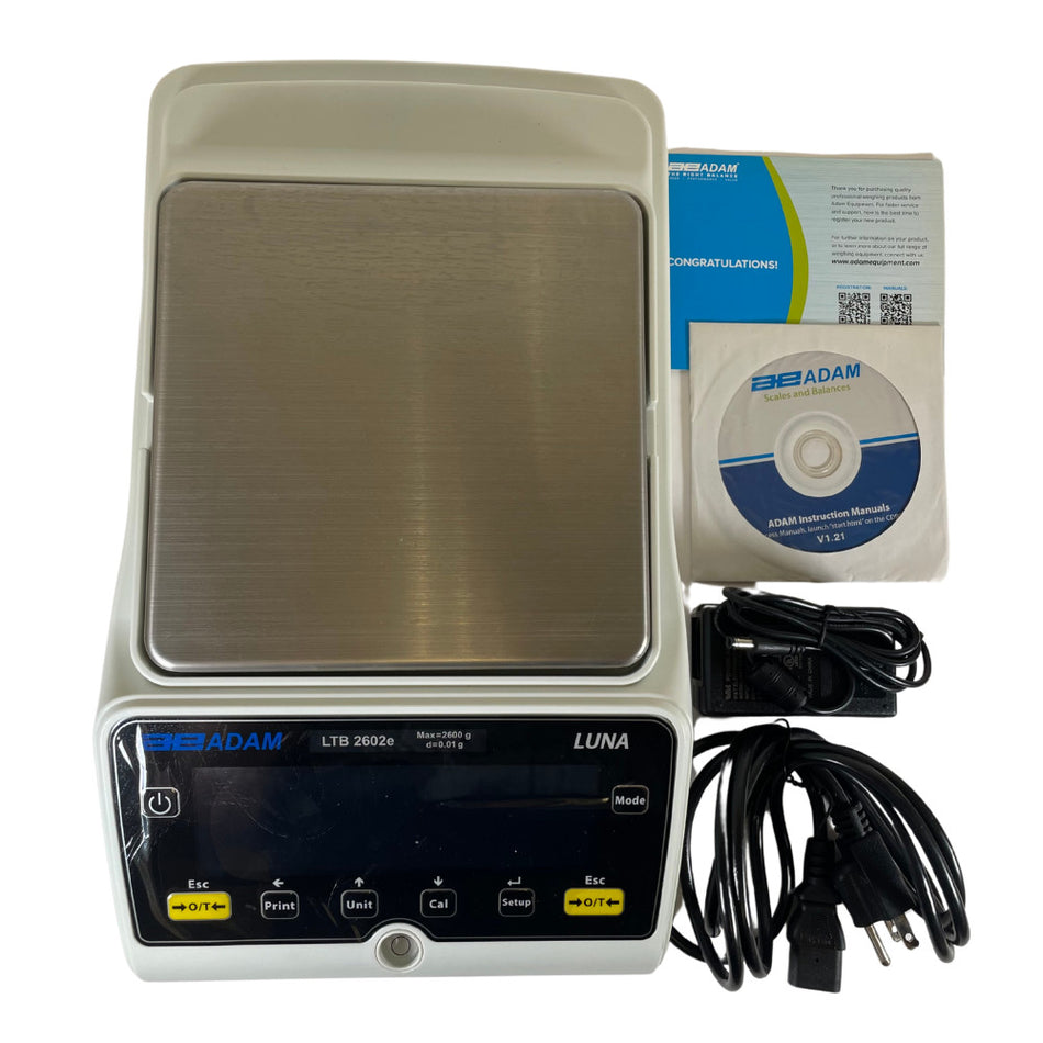 ADAM EQUIPMENT LTB2602e 2600g AC Adapter LCD Digital Compact Bench Scale -