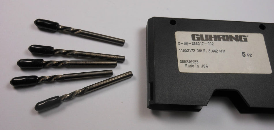 GUHRING Drills 3.442mm 2-08-266017-002 (5 Pcs)