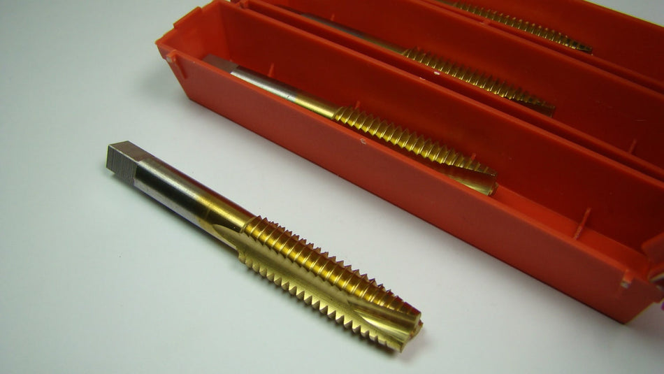 BRUBAKER Plug Spiral Point Taps 7/16-14 H3 3FL HSS TiN UNC (4 Pcs)