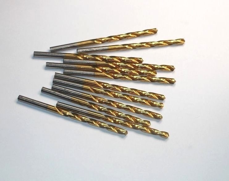 Jobber Length Drills 3/16" HSS 118° TiN 3-1/2" OAL USA (12 Pcs)
