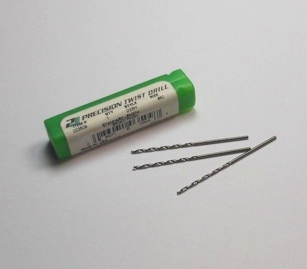 Carbide Twist Drills #60 0.040" 118° 3/4" LOC x 1-1/2" OAL (3 Pcs)