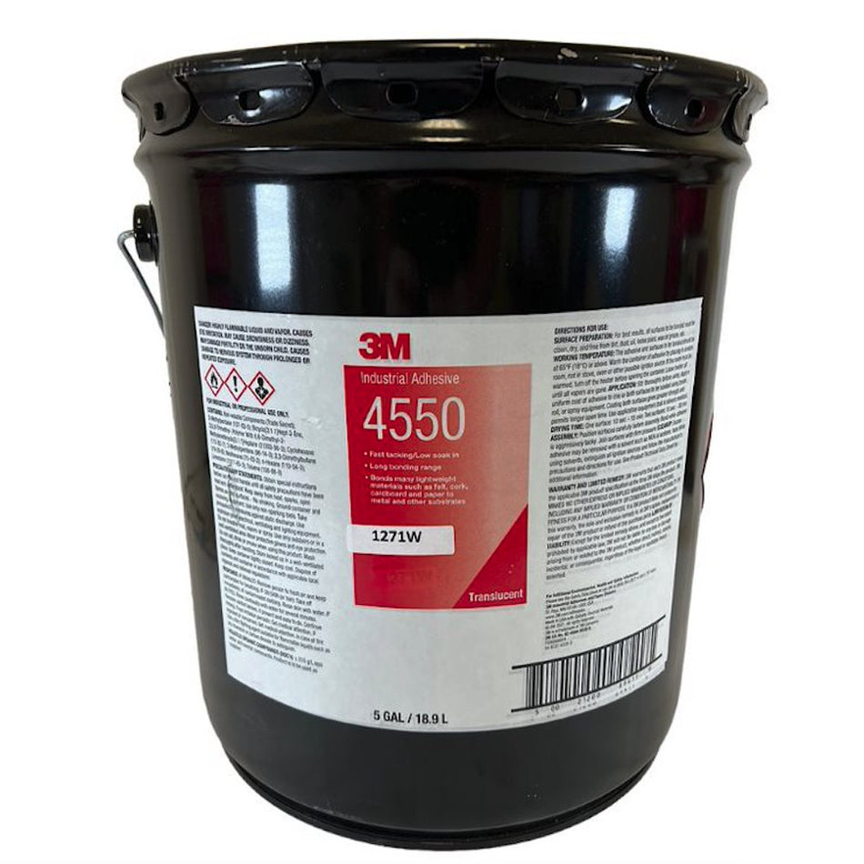 3M 4550 5 Gal Pail Translucent Liquid Industrial Adhesive -