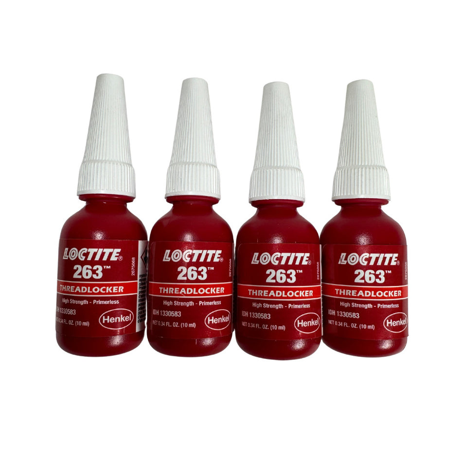Loctite 263 0.34 Oz Red Primerless High-Strength Threadlocker (Lot of 4) -
