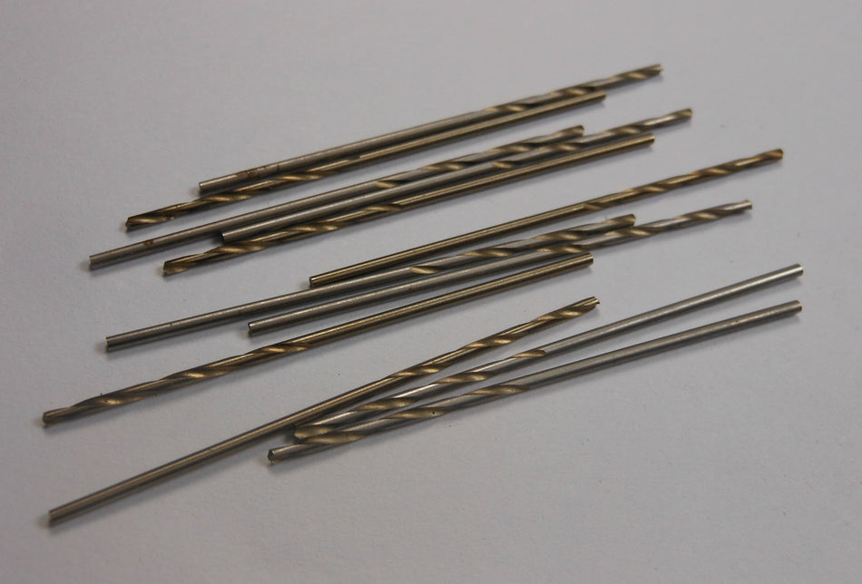 Cobalt Jobber Length Drills #57 0.043" 135° Gold 3/4" x OAL (12 Pcs)