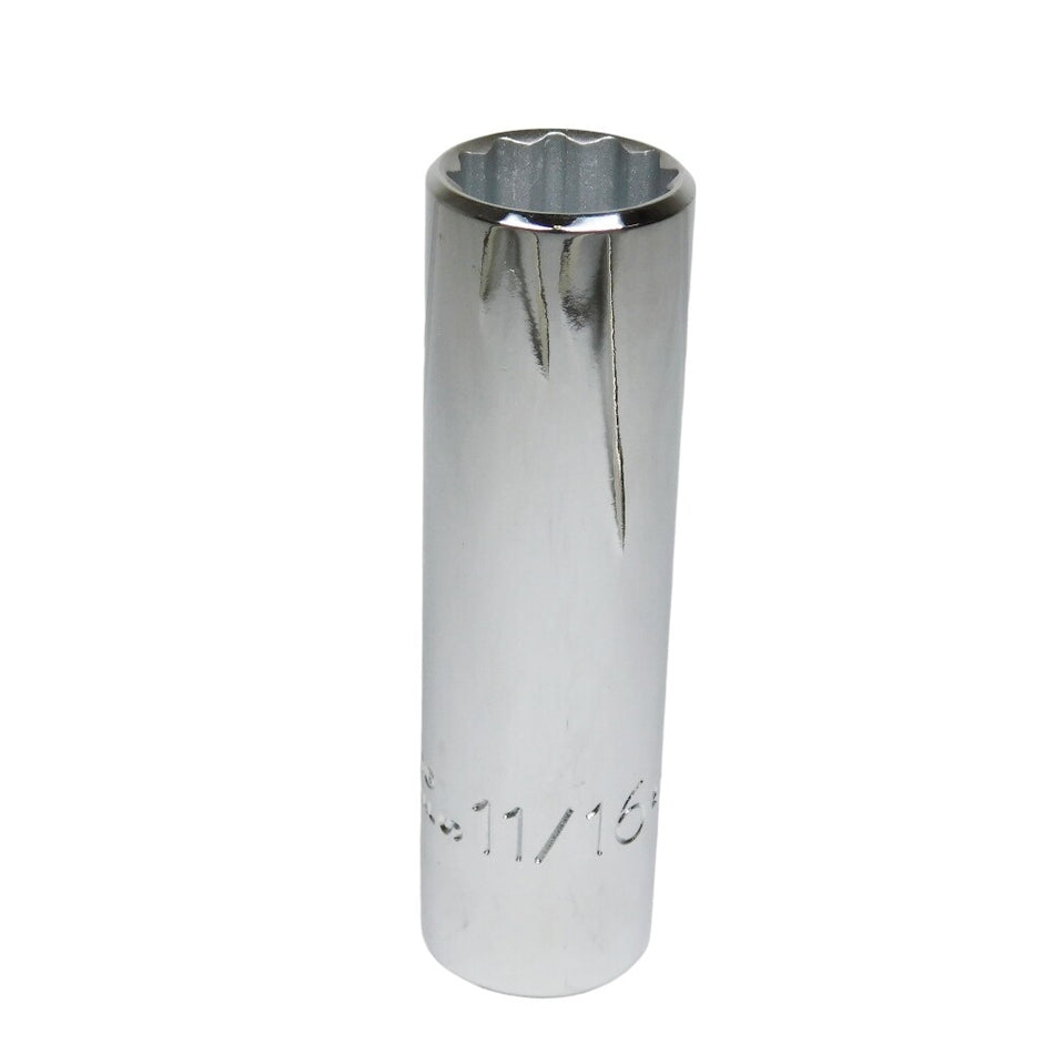 Proto J5322 Deep 11/16" Impact Socket 1/2" Drive 12 point Full Polish -