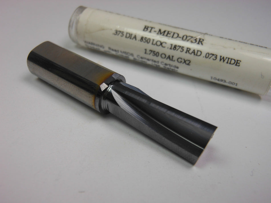 Xceliron Carbide Single Flute Broach 0.375" x 0.850" LOC x 0.073" Wide