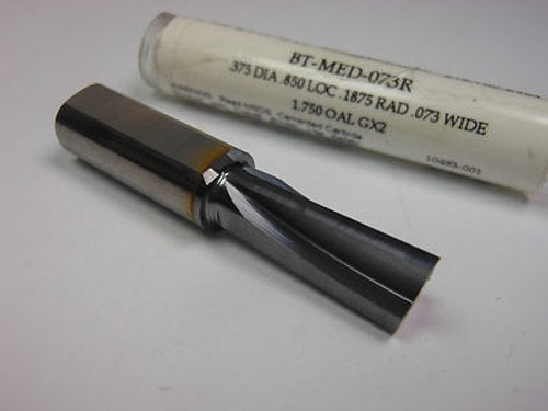 Xceliron Carbide Single Flute Broach 0.375" x 0.850" LOC x 0.073" Wide