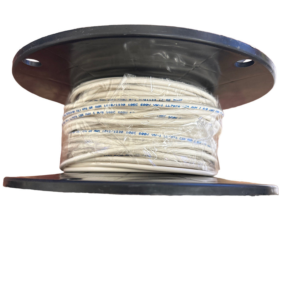Belden 8918 009 100 ft 18 AWG 600V PVC White Hook-Up Wire -