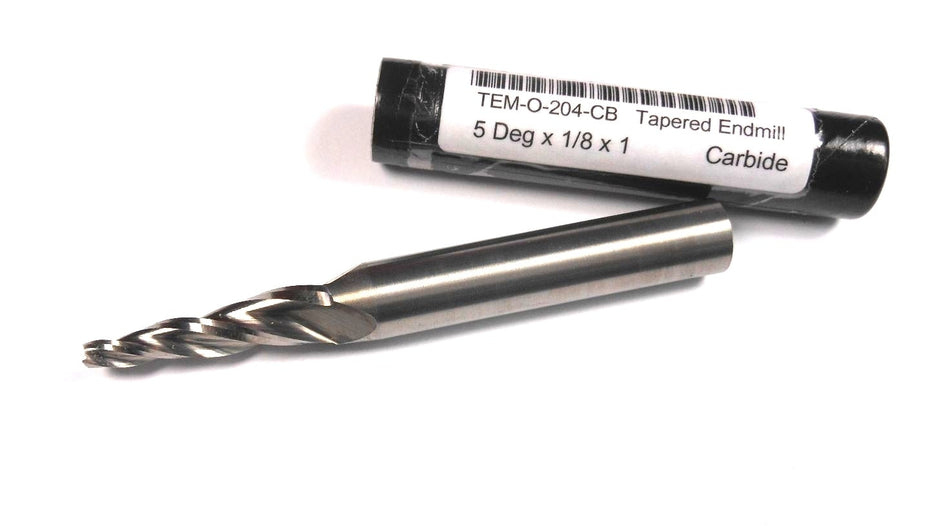 Tapered Carbide Square End Mill 1/8" 3FL 5° 5/16" x 1" x 3"