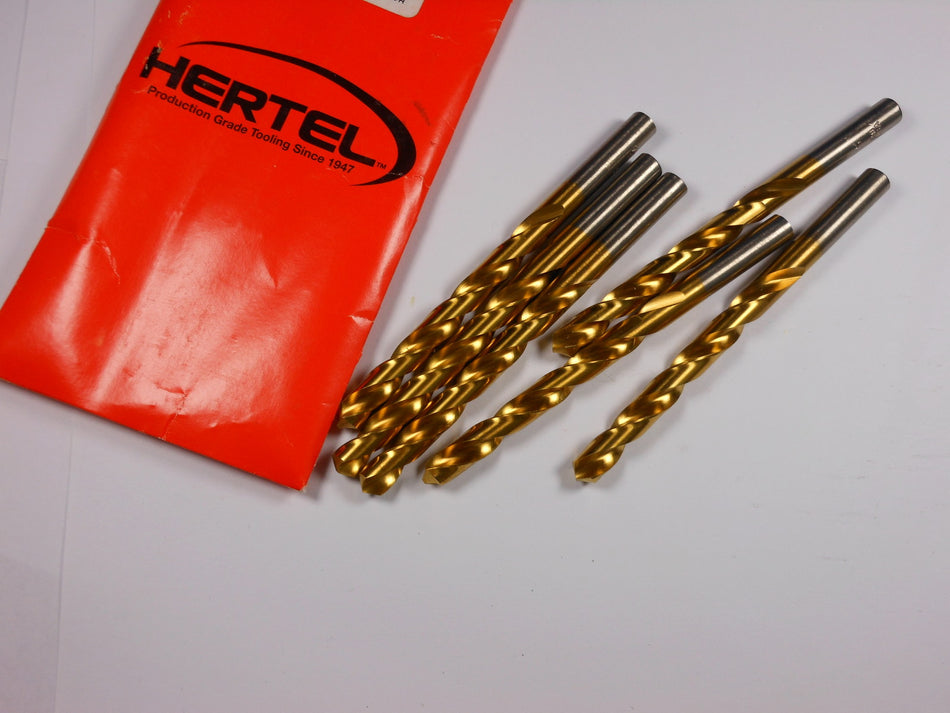 Jobber Length Drill Bits "S" 0.348" HSS 118° TiN 3-1/2" x 4-7/8" (6 Pcs)