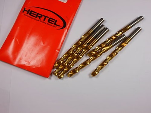 Jobber Length Drill Bits "S" 0.348" HSS 118° TiN 3-1/2" x 4-7/8" (6 Pcs)