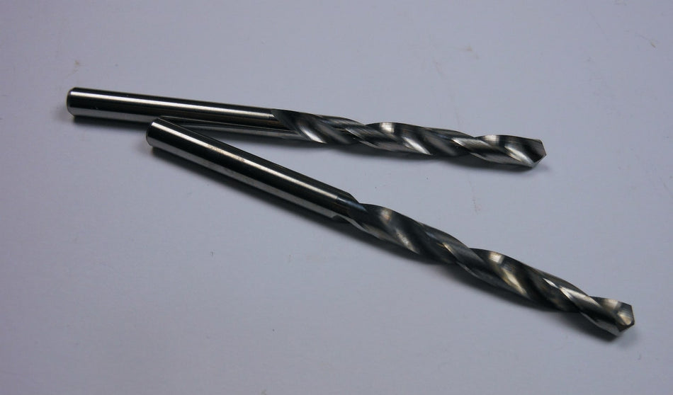 Carbide Jobber Drills 5/32" 118° 2FL 1-3/8" LOC x 2-1/2" OAL (2 Pcs)