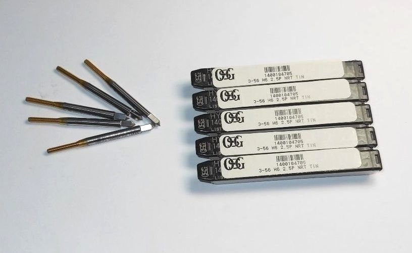 OSG Cobalt Modified Bottoming Thread Forming Taps 3-56 H6 2.5P NRT TiN (5 Pcs)