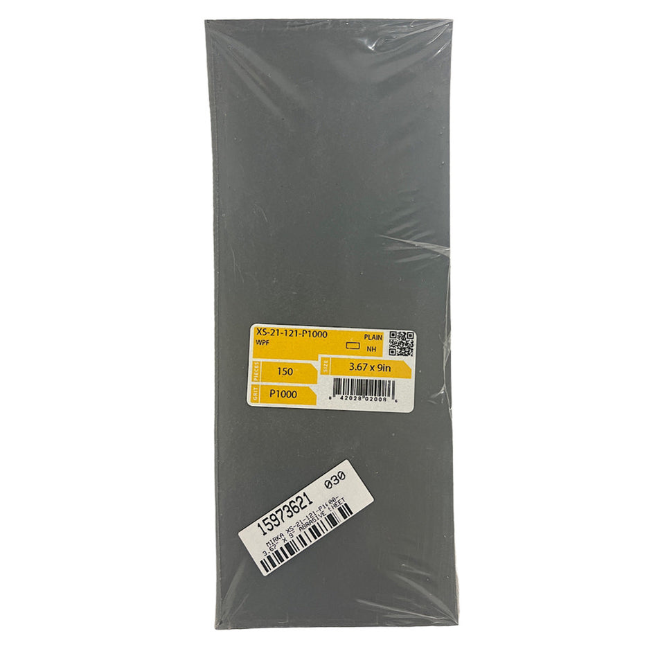 Mirka XS-21-121-P1000 3.67" x 9" 1000 Grit Abrasive Sheet (150 Pieces)