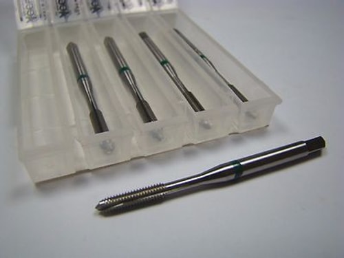 Plug Spiral Point Taps #4-48 2B 3FL HSS-E 1-7/8" OAL Green Band (5 Pcs)