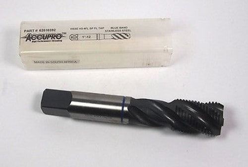 Plug Spiral Point Tap 1-12 H5 4FL HSSE Oxide UNF 5-1/8" Blue Band