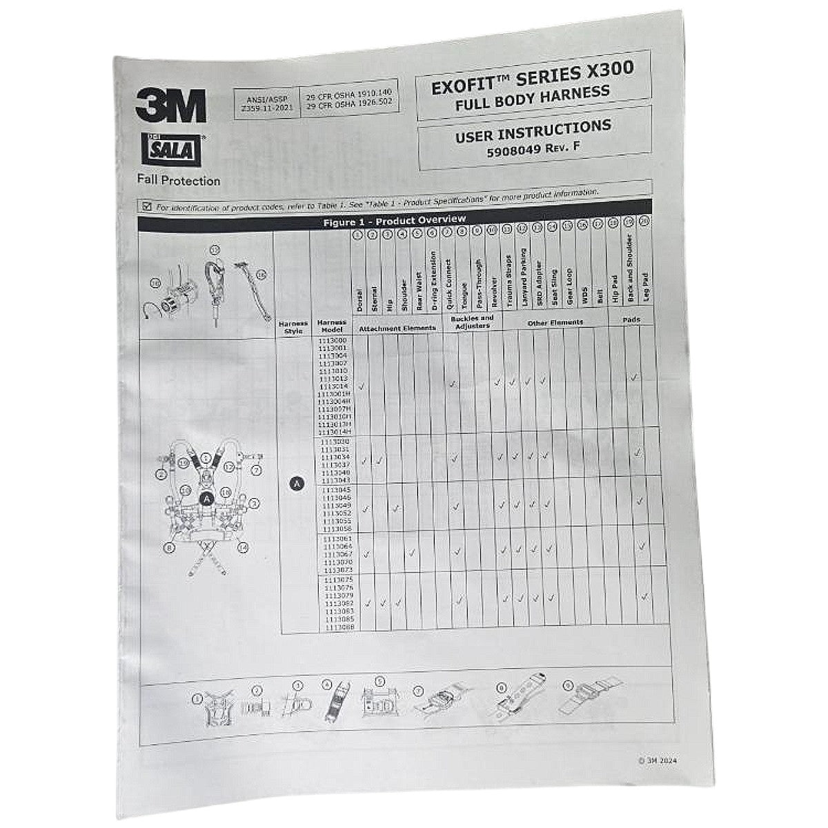 3M 1113004 Full Body Safety Harness