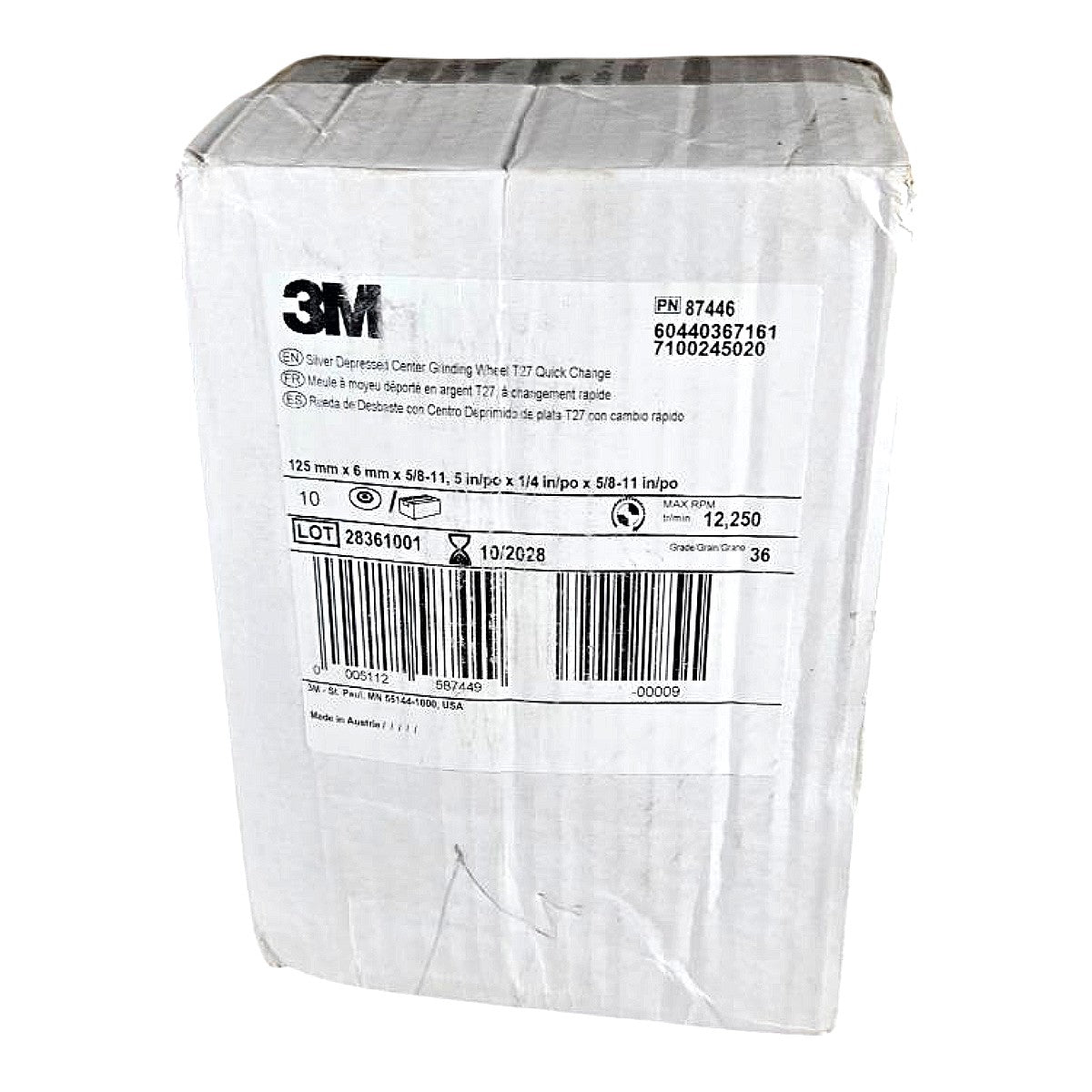 3M 87446 depressed center grinding wheel