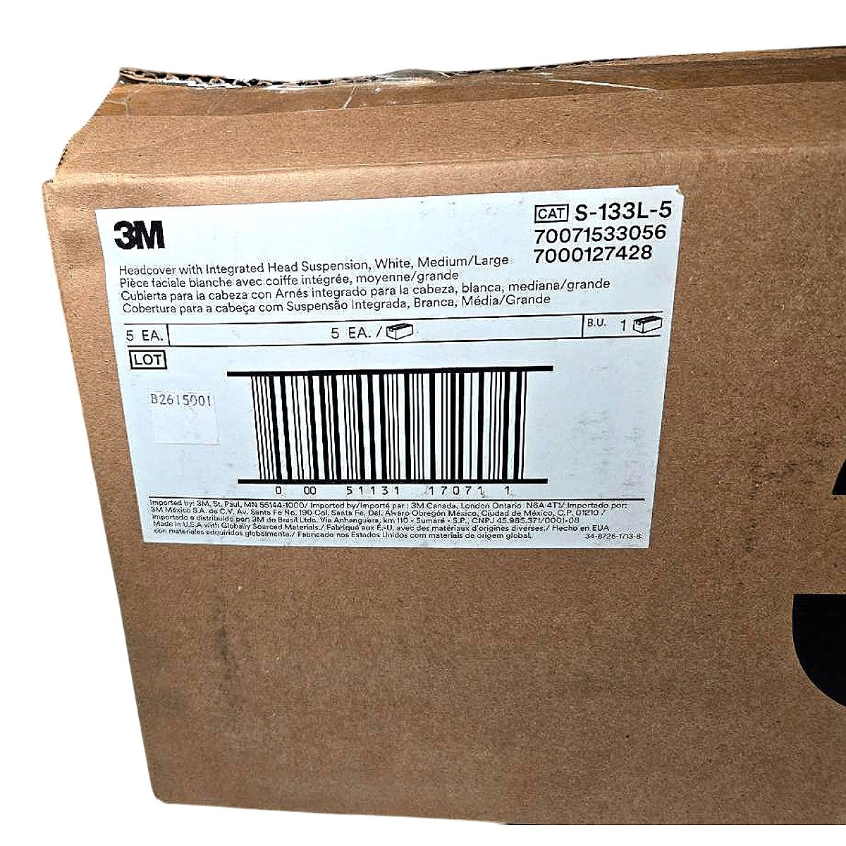 3M S-133L-5 PAPR Headcover Hood
