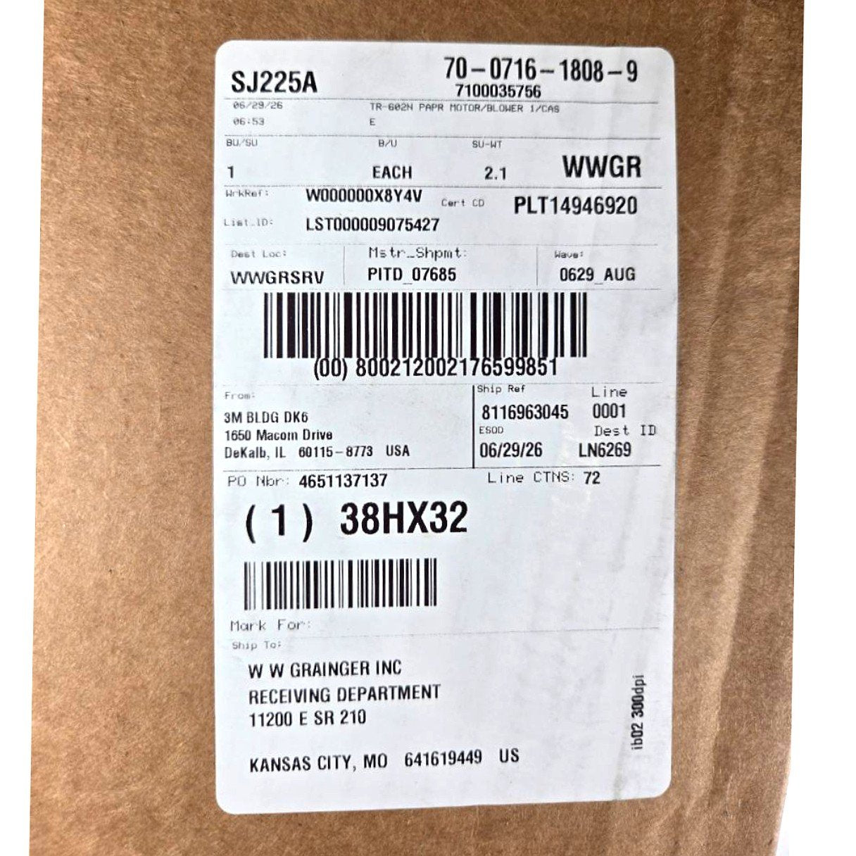 3M TR-602N PAPR Blower Unit