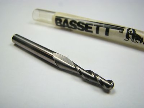 Bassett Carbide Ball Nose Rotary Tool 9/64" 2FL 3/16 x 9/16 x 2" 52208