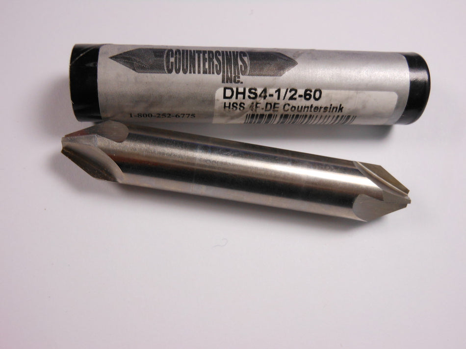 Double Countersink 1/2" 60° HSS 4FL 1/2" Shank x 3" DHS4-1/2-60 -4024E1021