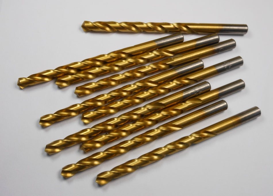 Jobber Length Drills "H" 0.266" HSS TiN 118° 4-1/8" OAL 70308 (10 Pcs)