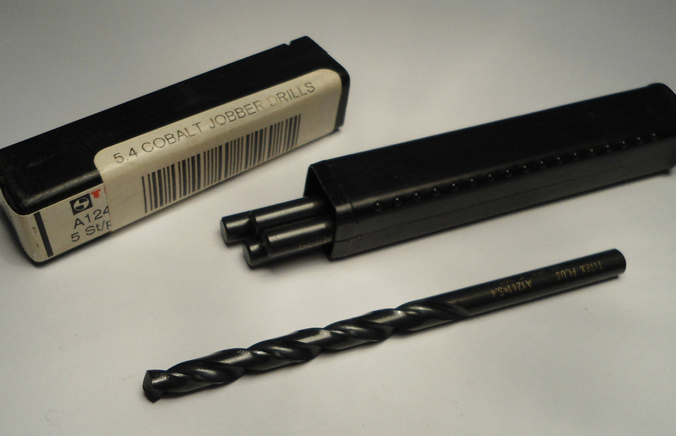 TITEX Cobalt Jobber Drills 5.4mm Oxide 94mm OAL A1241-5.4 (5 Pcs)