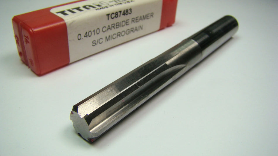 TITAN Carbide Chucking Reamer 0.4010" 6FL 1-1/4" x 3-1/2" TC87483