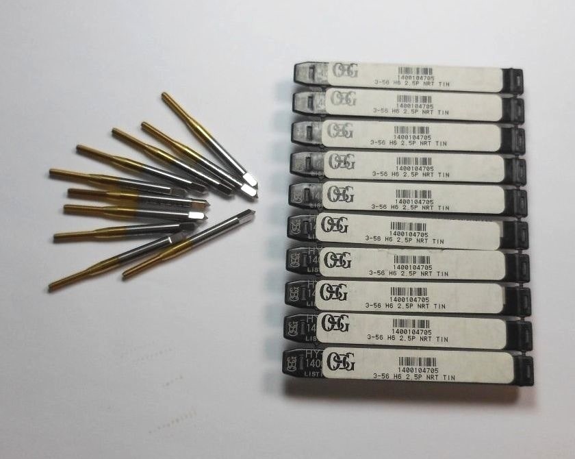 OSG Cobalt Thread Forming Taps 3-56 H6 2.5P TiN UNF 1400104705 (10 Pcs)