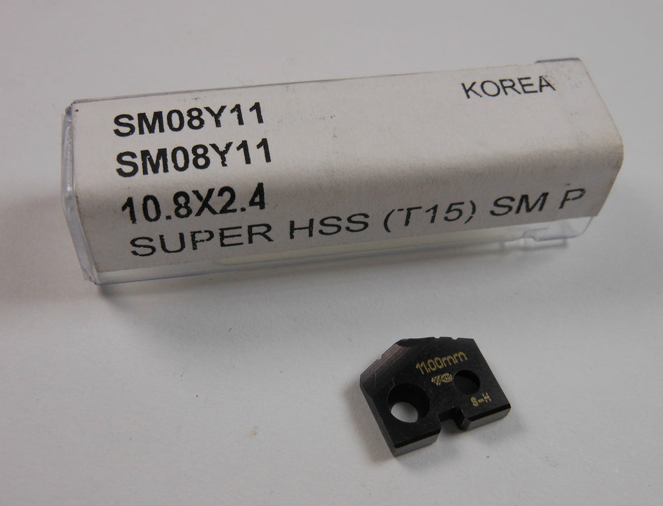 YG1 Throw Away Spade Insert 10.8mm x 2.4mm Super HSS TiAlN SM08Y11