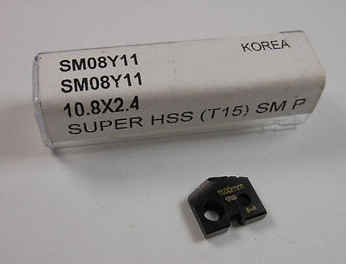 YG1 Throw Away Spade Insert 10.8mm x 2.4mm Super HSS TiAlN SM08Y11