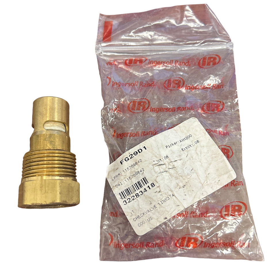 Ingersoll Rand 32283418 1" MPT x 3/4" FPT OEM Compressor Check Valve