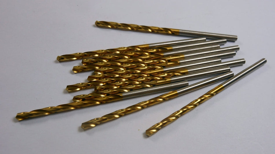 Jobber Length Drills #41 HSS 118° TiN 1-3/8" LOC x 2-3/8" (12 Pcs)