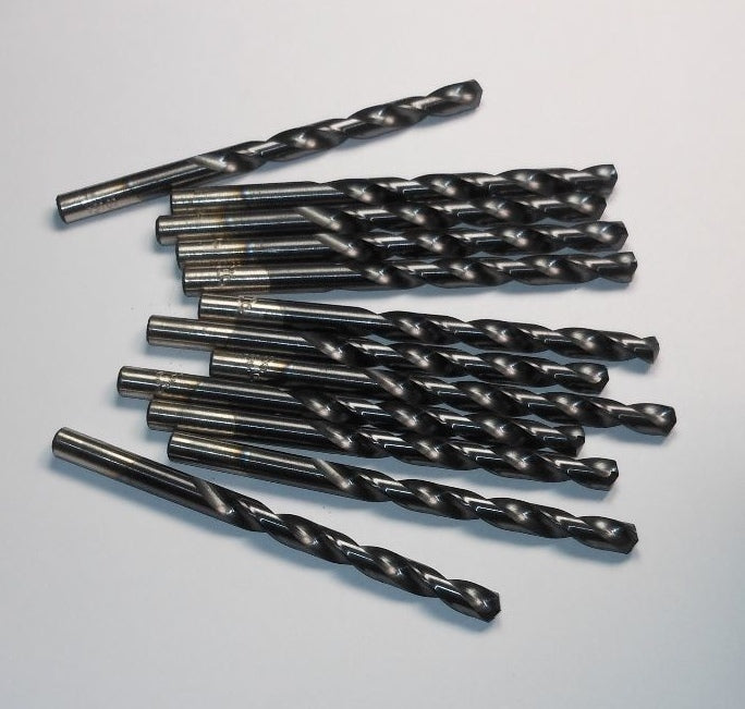 Cobalt Jobber Length Drills "J" 135D TiAlN 4-1/8" OAL 44954 USA (12 Pcs)