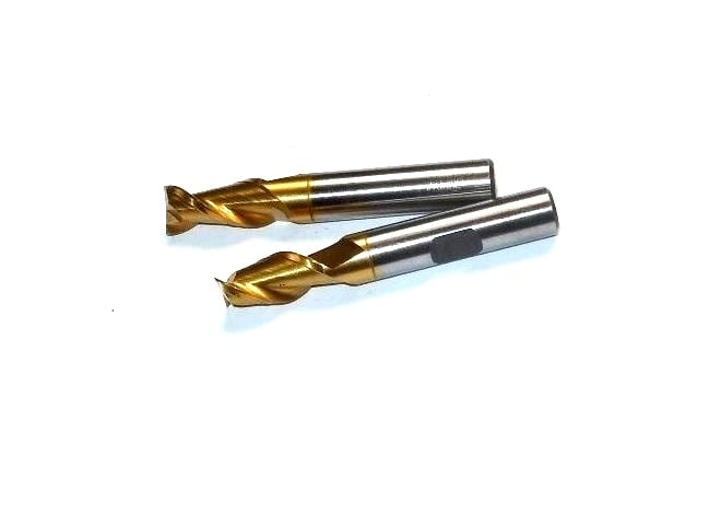 Square End Mills 3/8" HSS TiN 2FL 3/4" x 2-1/2" H2SRA-2403 (2 Pcs)